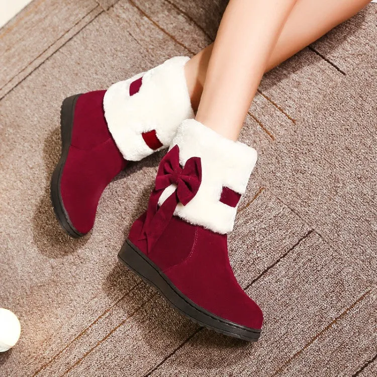 Women's Winter Bowtie Short Snow Boots