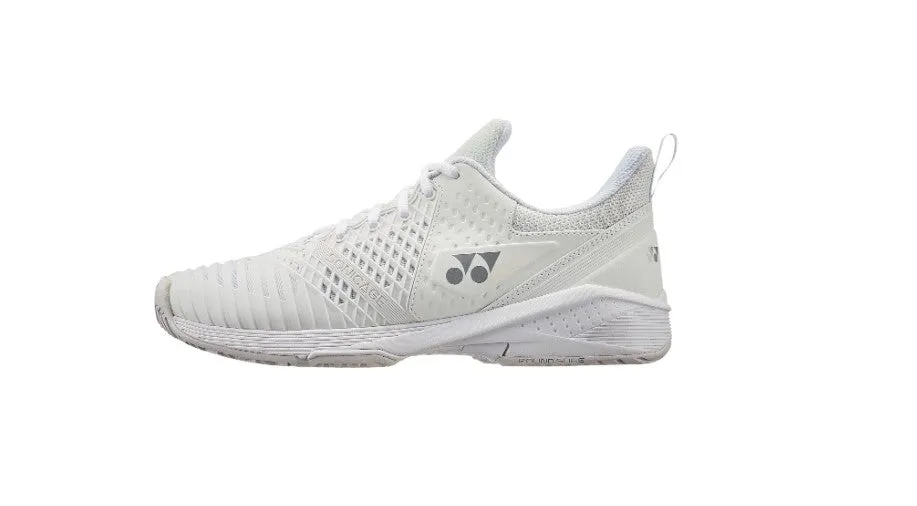 Yonex Power Cushion Sonicage 3 Women's Tennis Shoes in White/Silver