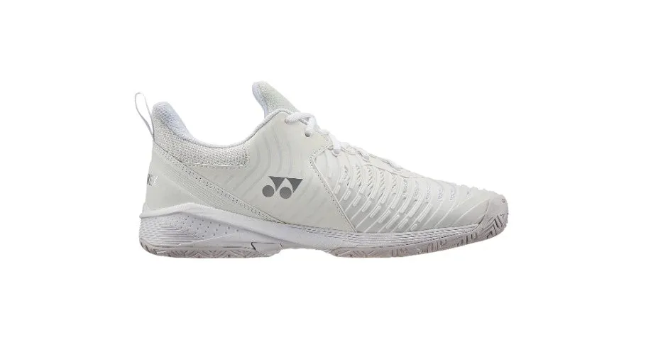 Yonex Power Cushion Sonicage 3 Women's Tennis Shoes in White/Silver